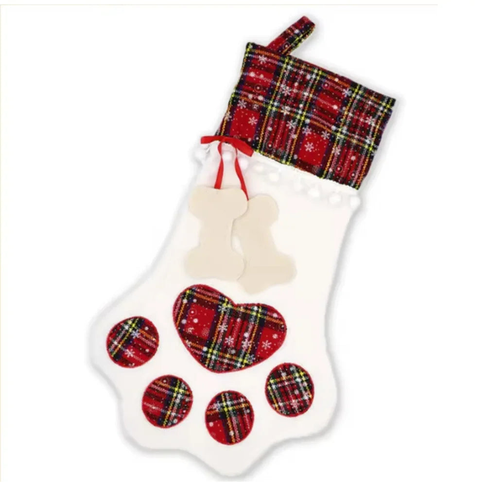 Family Christmas Stockings for Pets & People - Santa, Holiday & Dog Paw Decoration Gifts