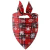 Christmas Snowflake Plaid Dog Bandana – Festive Holiday Pet Scarf