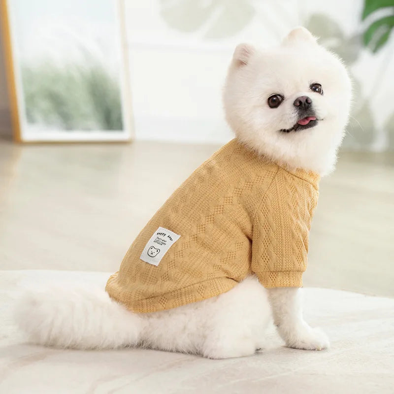 Cozy Cable Knit Pet Sweater - Warm Designer Knitwear for Winter & Fall Dogs & Puppies