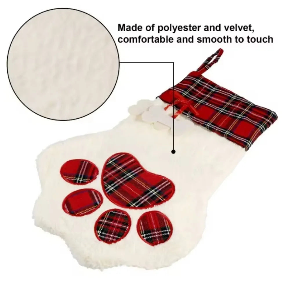 Family Christmas Stockings for Pets & People - Santa, Holiday & Dog Paw Decoration Gifts