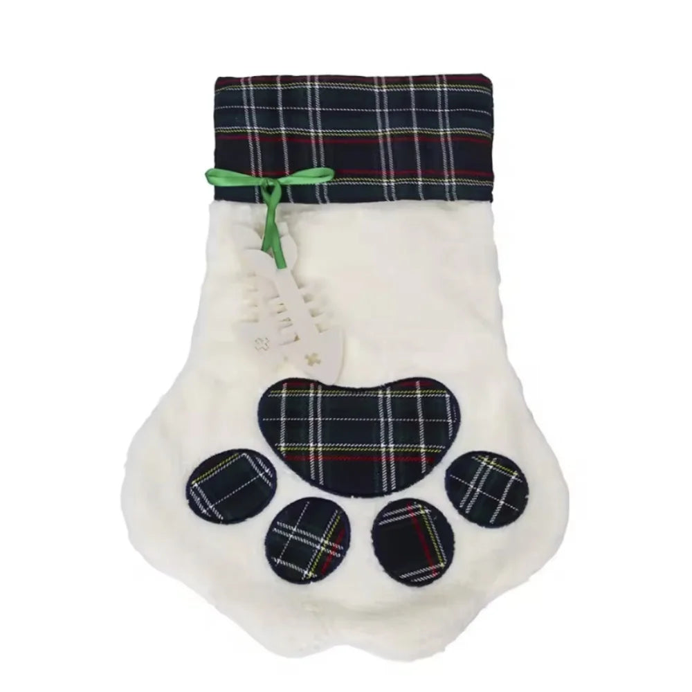 Family Christmas Stockings for Pets & People - Santa, Holiday & Dog Paw Decoration Gifts