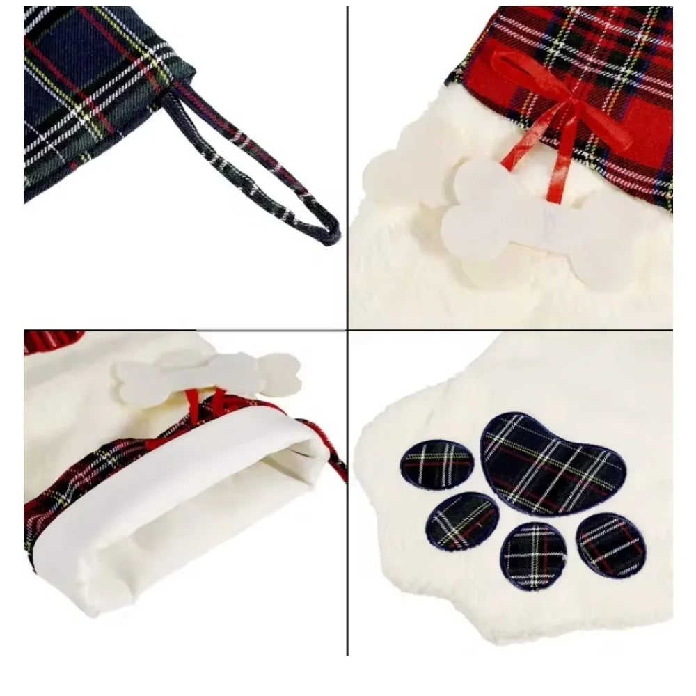 Family Christmas Stockings for Pets & People - Santa, Holiday & Dog Paw Decoration Gifts