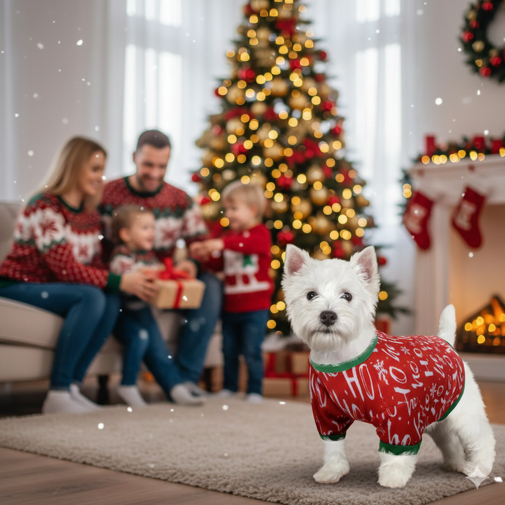 Cozy Christmas Dog & Cat Shirt - Soft Holiday Apparel with Cute Snowman Print