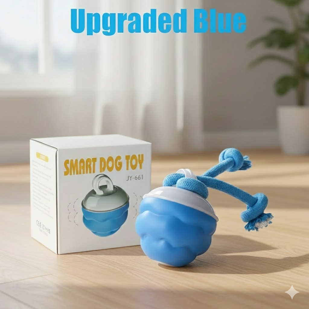 Automatic Moving Puppy Toy: Smart Interactive Ball with Chew Rope for Active Dogs