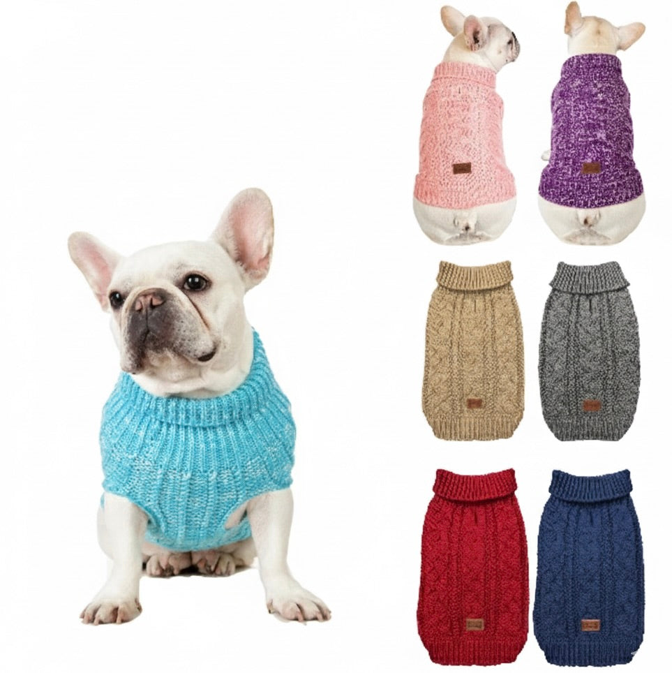 Cozy Knitted Pet Sweater for Winter - Keep Your Dog Warm and Stylish
