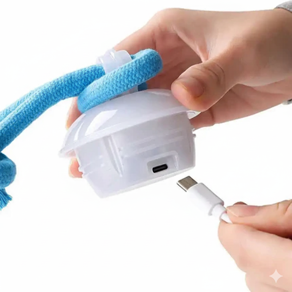 Automatic Moving Puppy Toy: Smart Interactive Ball with Chew Rope for Active Dogs