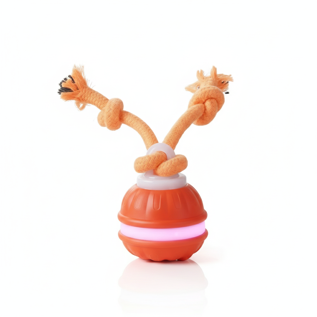 Automatic Moving Puppy Toy: Smart Interactive Ball with Chew Rope for Active Dogs