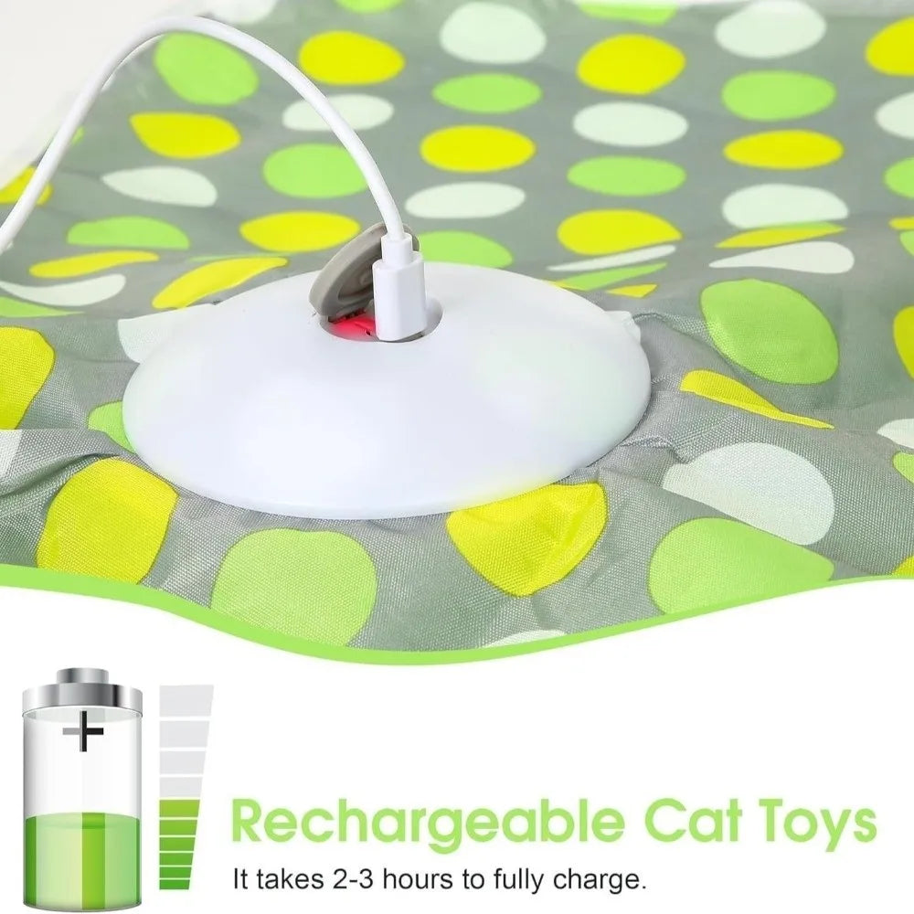 Smart Rechargeable Cat Toy: Motion/Touch Activated Interactive Hide & Seek Feather Game