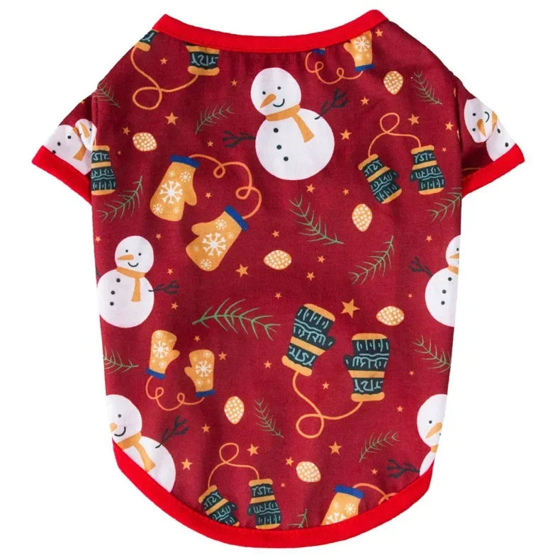Cozy Christmas Dog & Cat Shirt - Soft Holiday Apparel with Cute Snowman Print