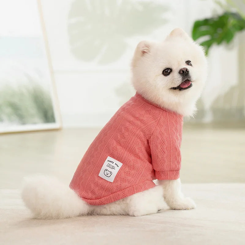 Cozy Cable Knit Pet Sweater - Warm Designer Knitwear for Winter & Fall Dogs & Puppies