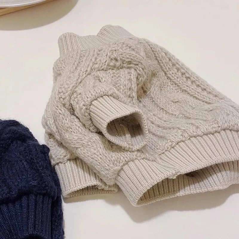 Ultra-Warm Pet Sweater with Long Sleeves: Knitted Dog Jumper for Maximum Comfort
